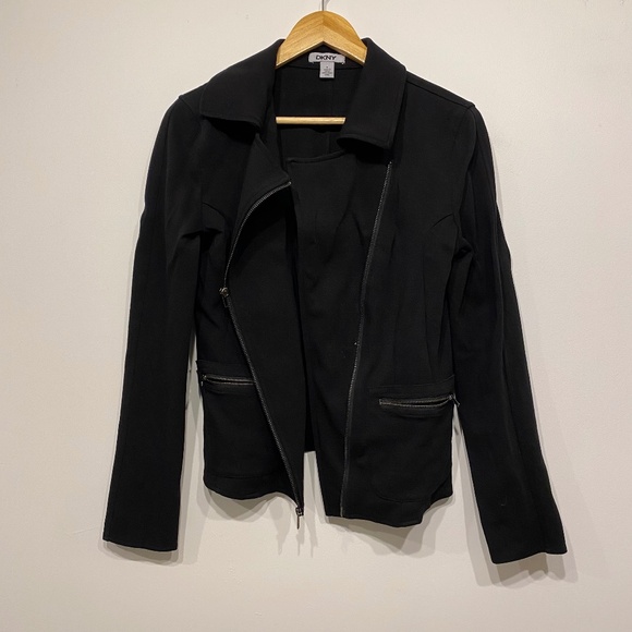 DKNY Black Soft and Stretchy Moto Jacket size 8 - Picture 1 of 4